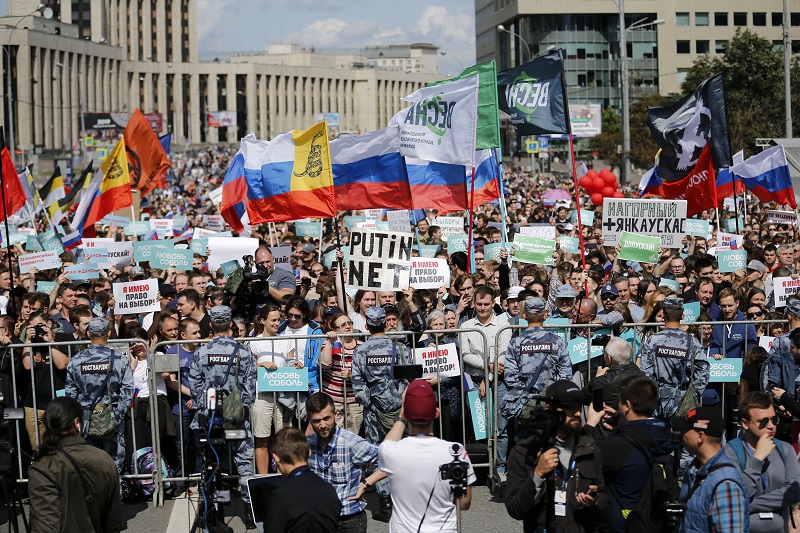 Más de 20.000 manifestantes en Moscú para pedir elecciones municipales libres