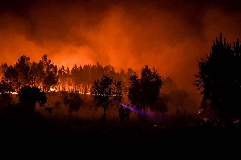 El viento y el calor dificultan lucha contra gran incendio en Portugal