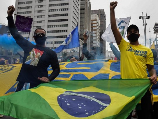 Manifestación contra el racismo y la violencia policial en Sao Paulo