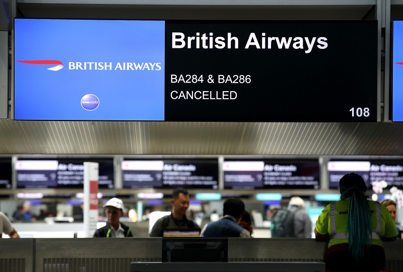 British Airways anula la mayoría de sus vuelos por huelga de pilotos