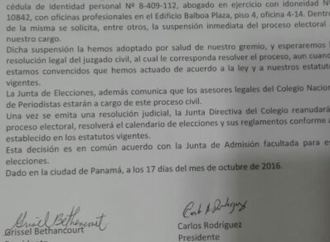 Demanda obliga al Colegio Nacional de Periodistas a suspender elecciones