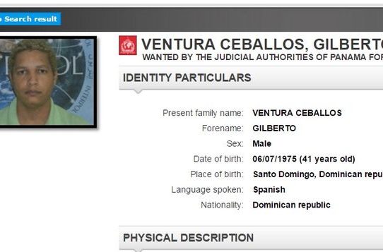 Interpol: alerta roja contra prófugo dominicano Gilberto Ventura Ceballos