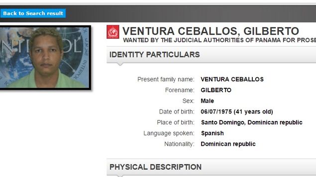 Interpol: alerta roja contra prófugo dominicano Gilberto Ventura Ceballos