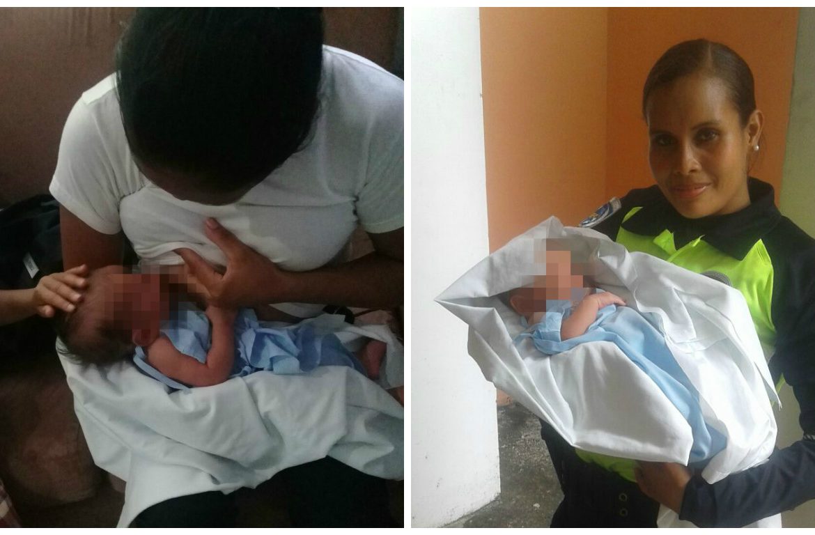 Bebé es rescatado por unidades de la Policía Nacional