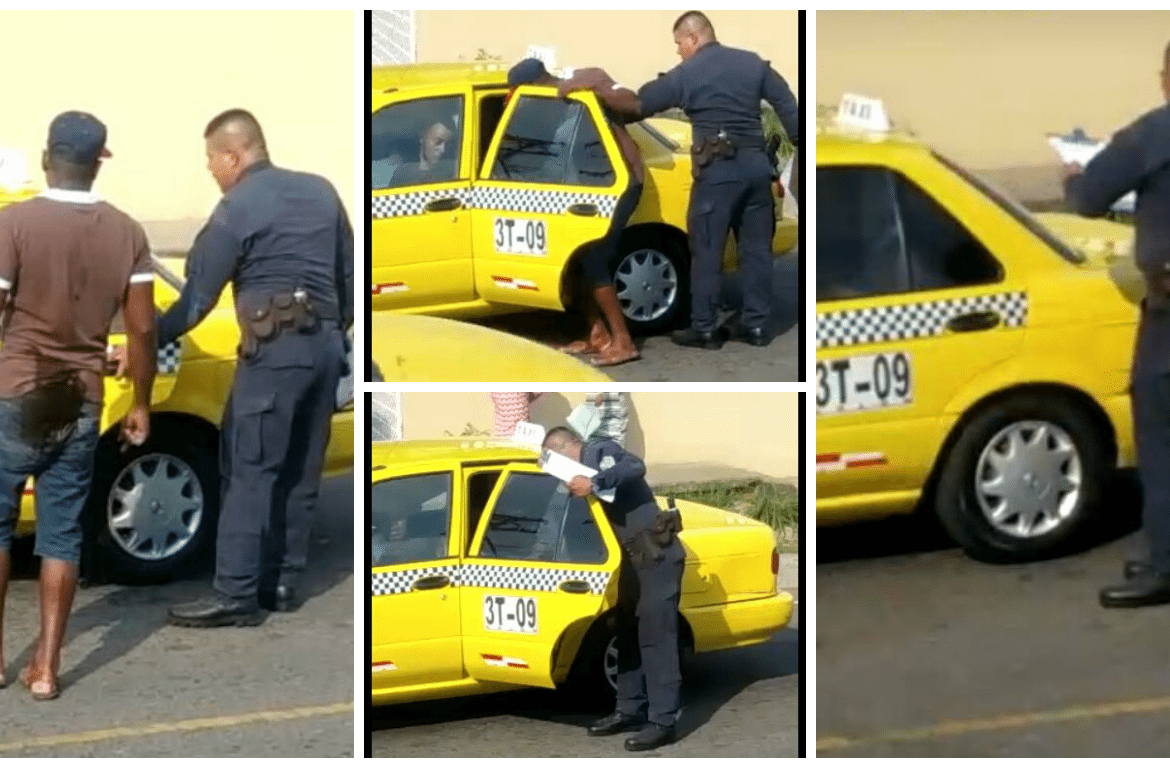 Policía deja a herido solo en un taxi