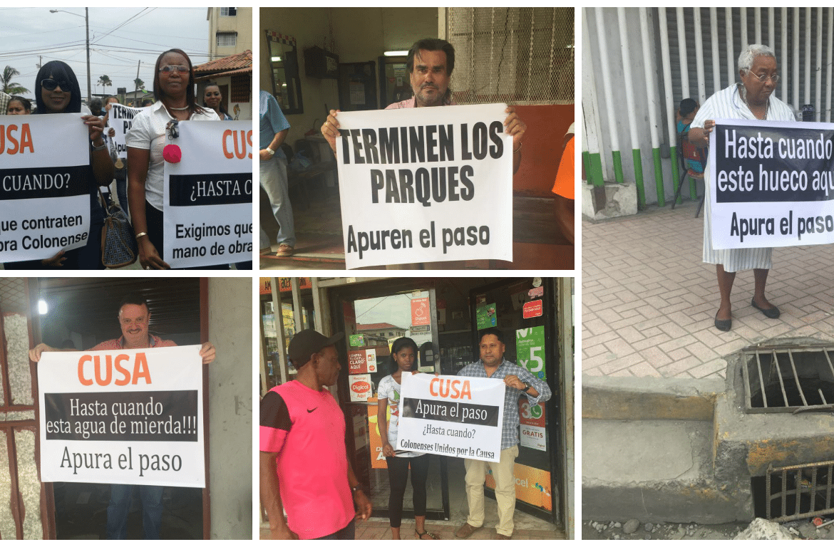 Comerciantes protestan por lentitud en trabajos de Renovación Colón