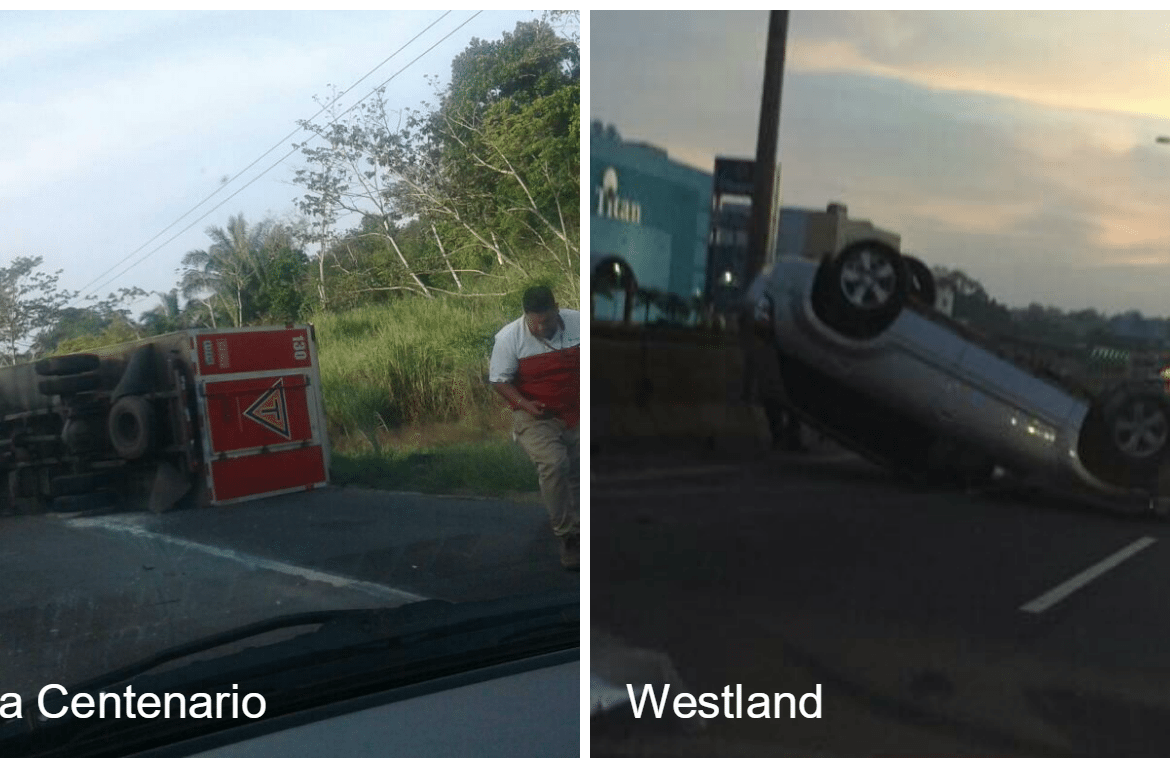 Accidentes de tránsito en Panamá Oeste provoca tranque descomunal