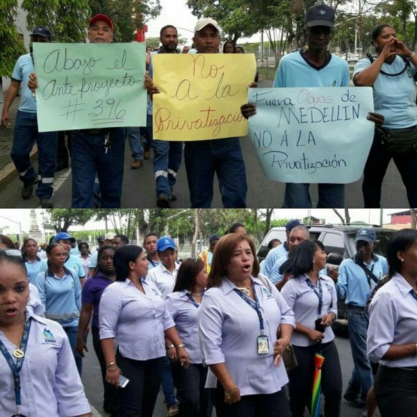 Trabajadores del IDAANen colón, marchan contra proyecto de privatización