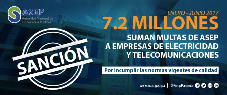 ASEP impuso multas por el orden de B/.7.2 millones a empresas de servicios públicos