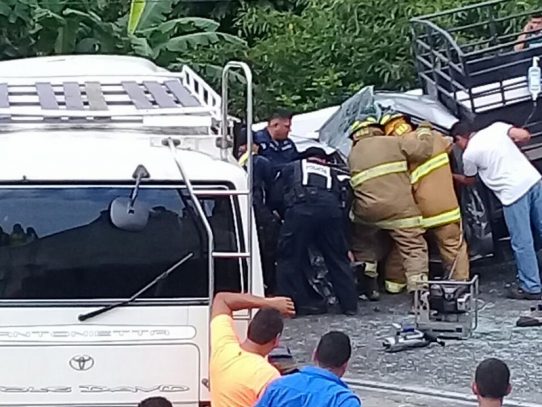 Aparatoso accidente de transito en Chiriquí, deja varios heridos