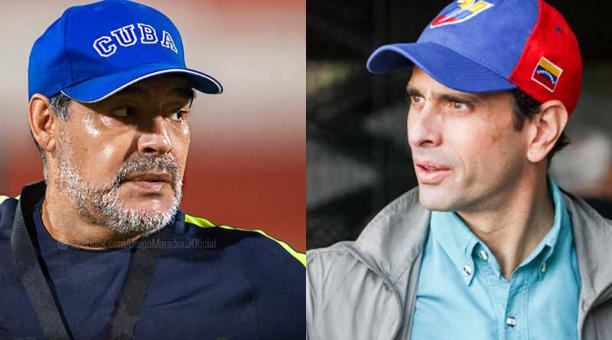 Maradona reafirma apoyo a Maduro y polemiza con opositor Capriles