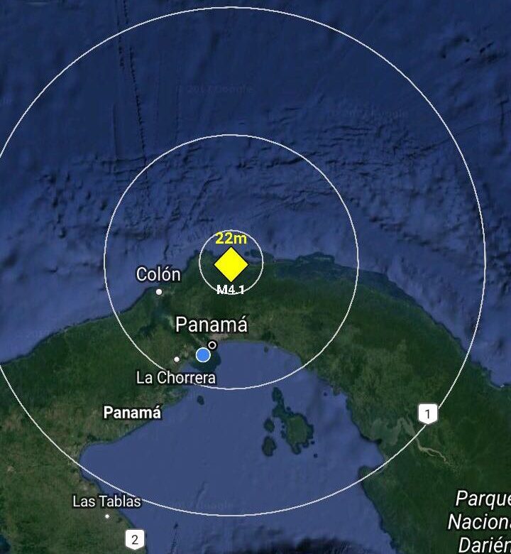 Temblor de 4.1 sacude Panamá