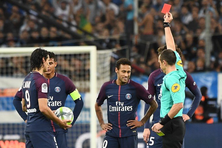 Neymar, suspendido un partido por su expulsión en Marsella