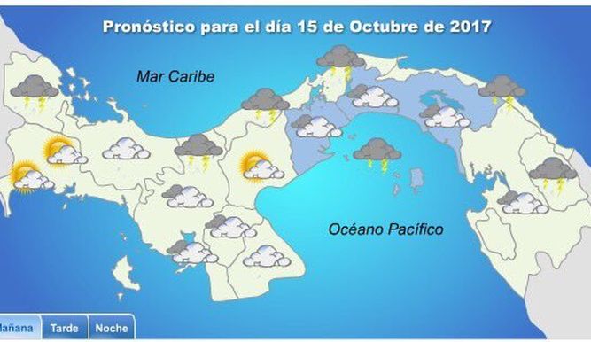 Se esperan lluvias este domingo en las provincias de Panamá y Colón