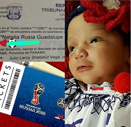 Comentarista deportivo panameño bautiza a su hija con el nombre Rusia