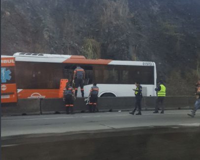 Metrobús se accidentó en el corredor Norte