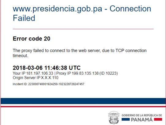Página web de la Presidencia está caída hace más de 10 horas