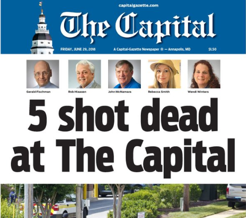 El diario que sufrió un tiroteo en EE.UU cubre su propia tragedia