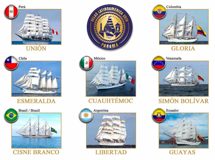 Ocho buques escuela de latinoamérica llegarán a Panamá este 7 de julio