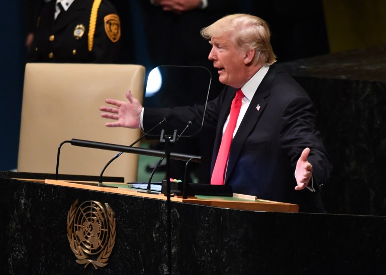 Trump deplora en la ONU "una tragedia humana" en Venezuela