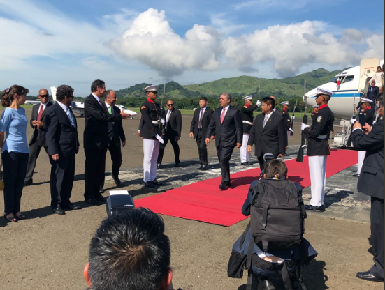 Presidente colombiano se reúne con Varela para tratar temas comerciales y de seguridad