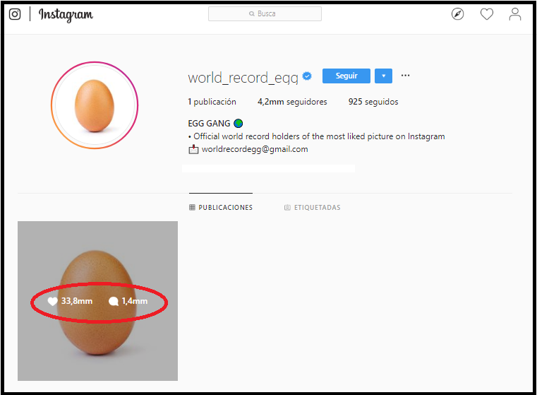 Una foto de un huevo bate récord de "likes" en Instagram