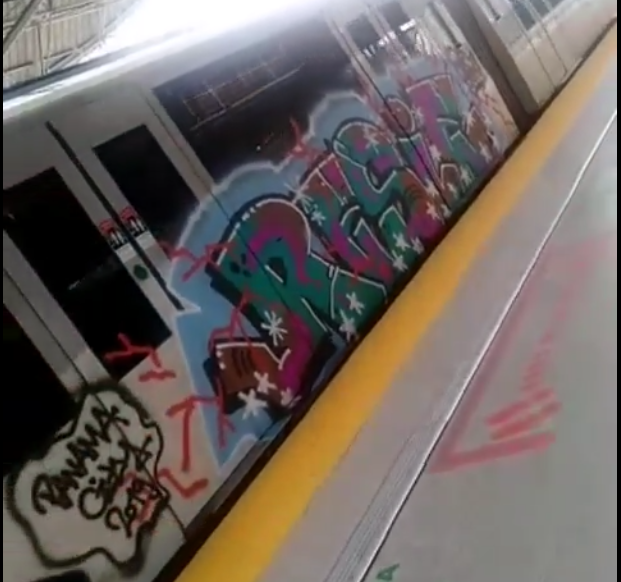 Oficial: vagón del Metro de Panamá tuvo su segundo grafiti