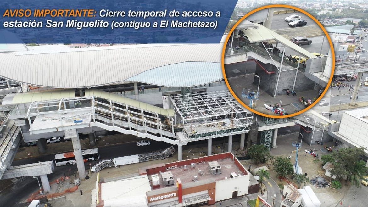 Metro de Panamá anuncia cierre temporal de acceso a estación San Miguelito