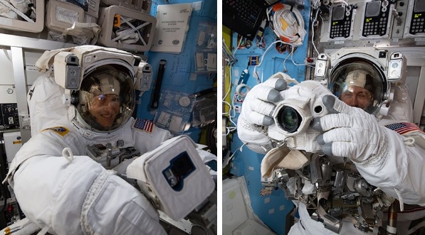 Dúo de astronautas realiza caminata espacial para actualizar sistemas de energía de la EEI