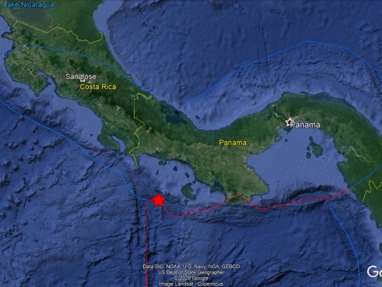 Se reporta movimiento sísmico al oeste de Isla Coiba