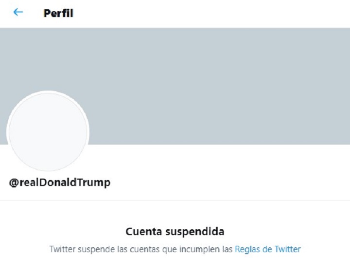 Twitter anunció suspensión permanente de la cuenta de Donald Trump