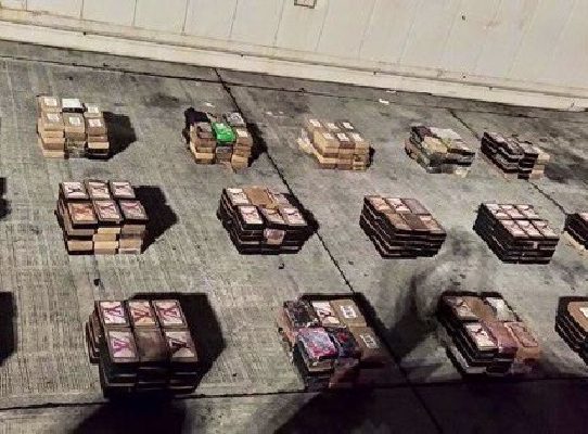 Decomisan 540 paquetes con droga, ocultas en sacos de cebollas