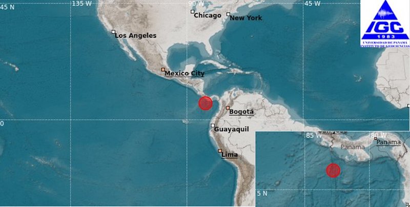 Sismo de 6.4MLv se sintió en el sur de Panamá