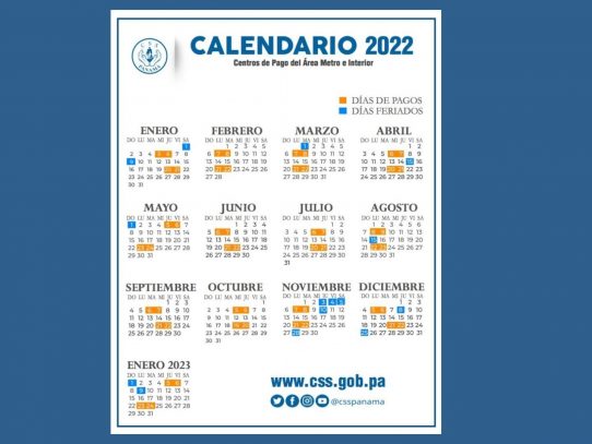 A disposición calendarios de pagos a jubilados y pensionados de la CSS del 2022