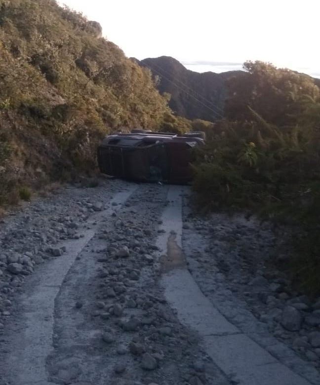 Reportan accidente vehicular próximo a la cima del volcán Barú