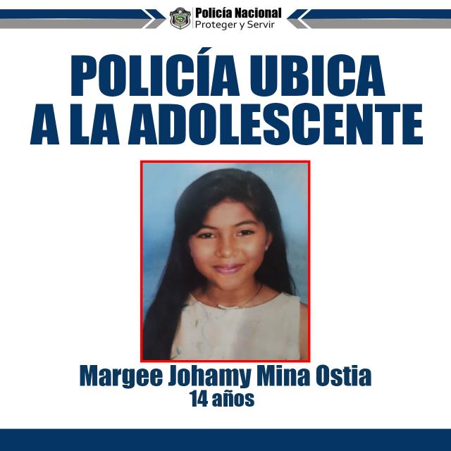 Ubican en Pacora a menor de 14 años reportada como desaparecida