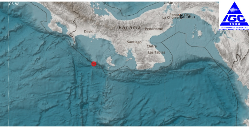 EL IGCPanamáUP reportó la ocurrencia de un sismo de magnitud 6.5 en el país
