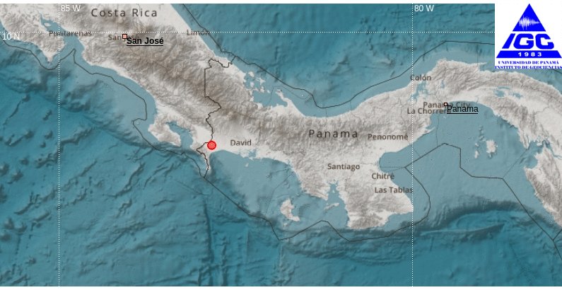 Sismos de magnitud 3.7 y 3.4 sacuden Chiriquí y Costa Rica