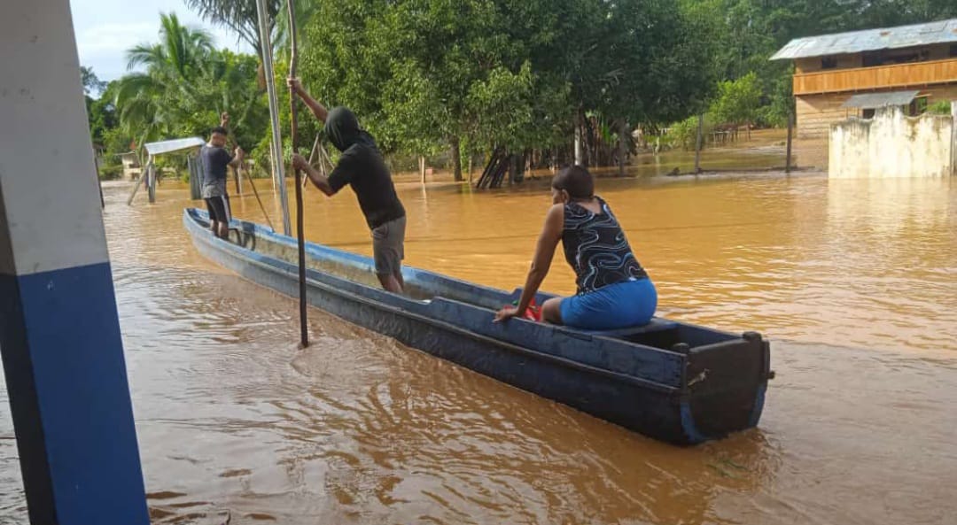 Inundaciones hoy en áreas de la comunidad Balsa en Darién