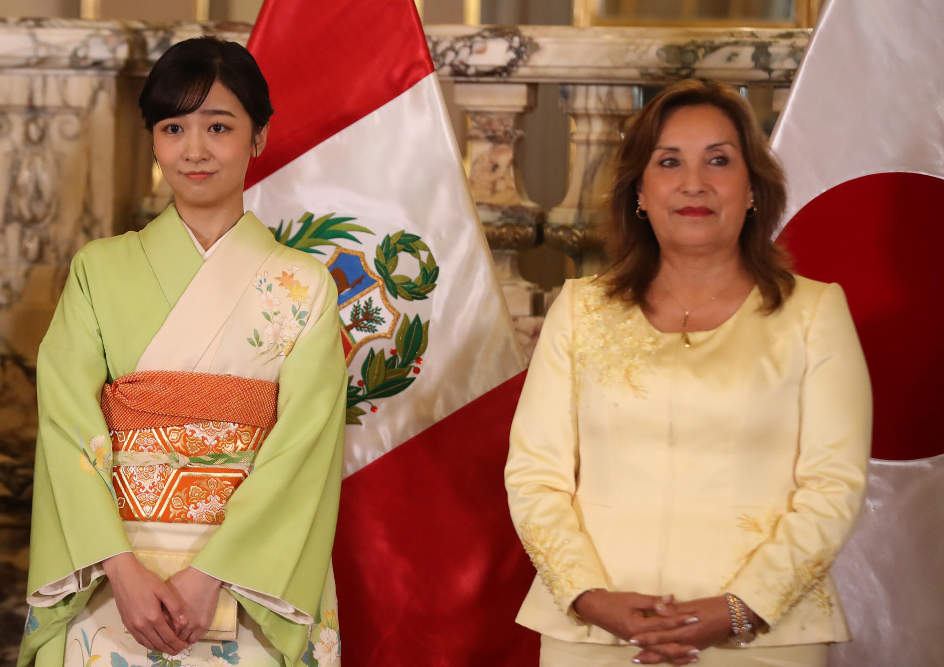La princesa Kako de Japón, recibida por Boluarte en el Palacio de Gobierno de Lima