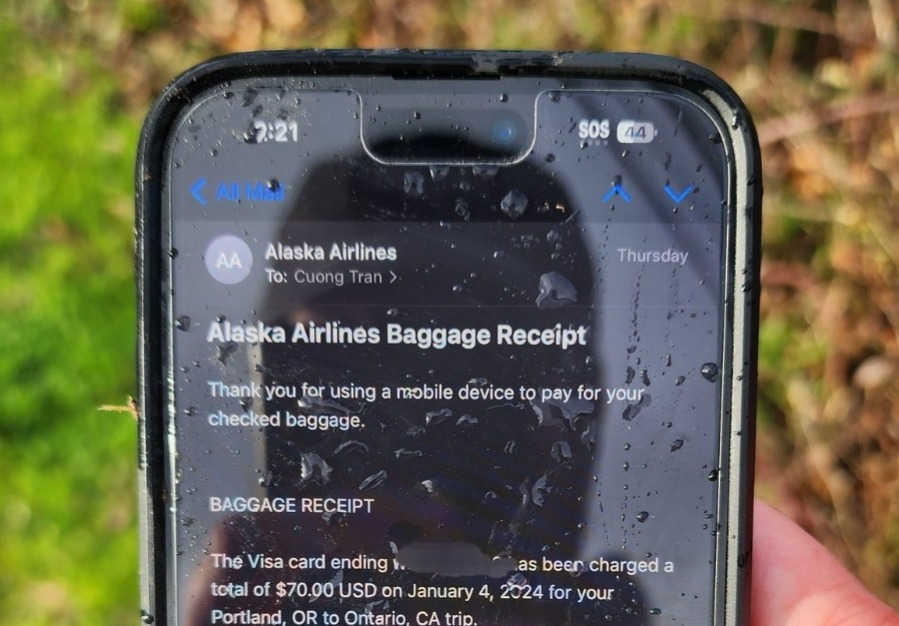 Celular resiste caída desde accidentado avión de Alaska Airlines