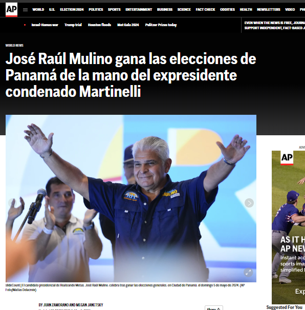 Panamá: Mulino gana las elecciones de la mano del expresidente Martinelli