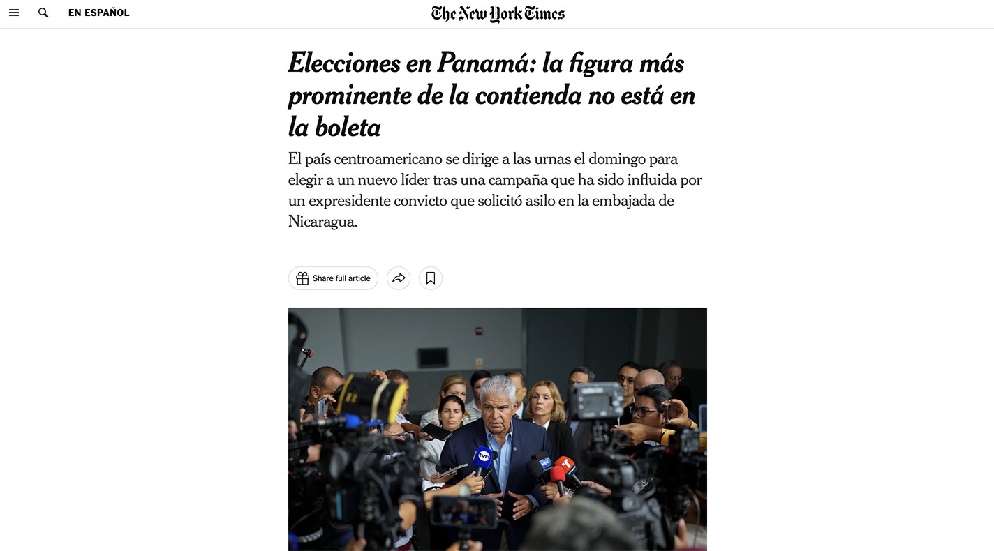 The New York Times | Panamá: La figura más prominente de la contienda no está en la boleta