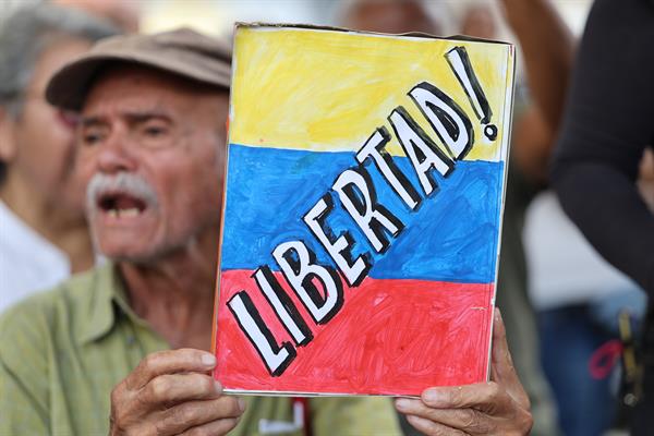 Venezolanos protestan en Bélgica para pedir el reconocimiento de González