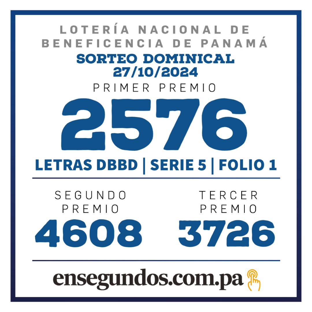 Lotería, domingo 27 de octubre del 2024