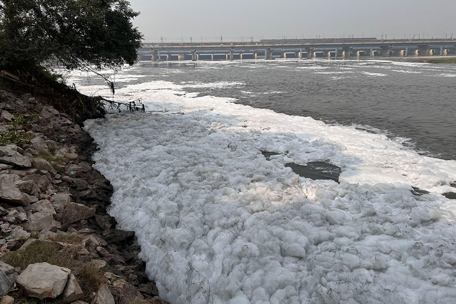 Espuma tóxica cubre el sagrado Yamuna, el río "venenoso" que cruza Nueva Delhi