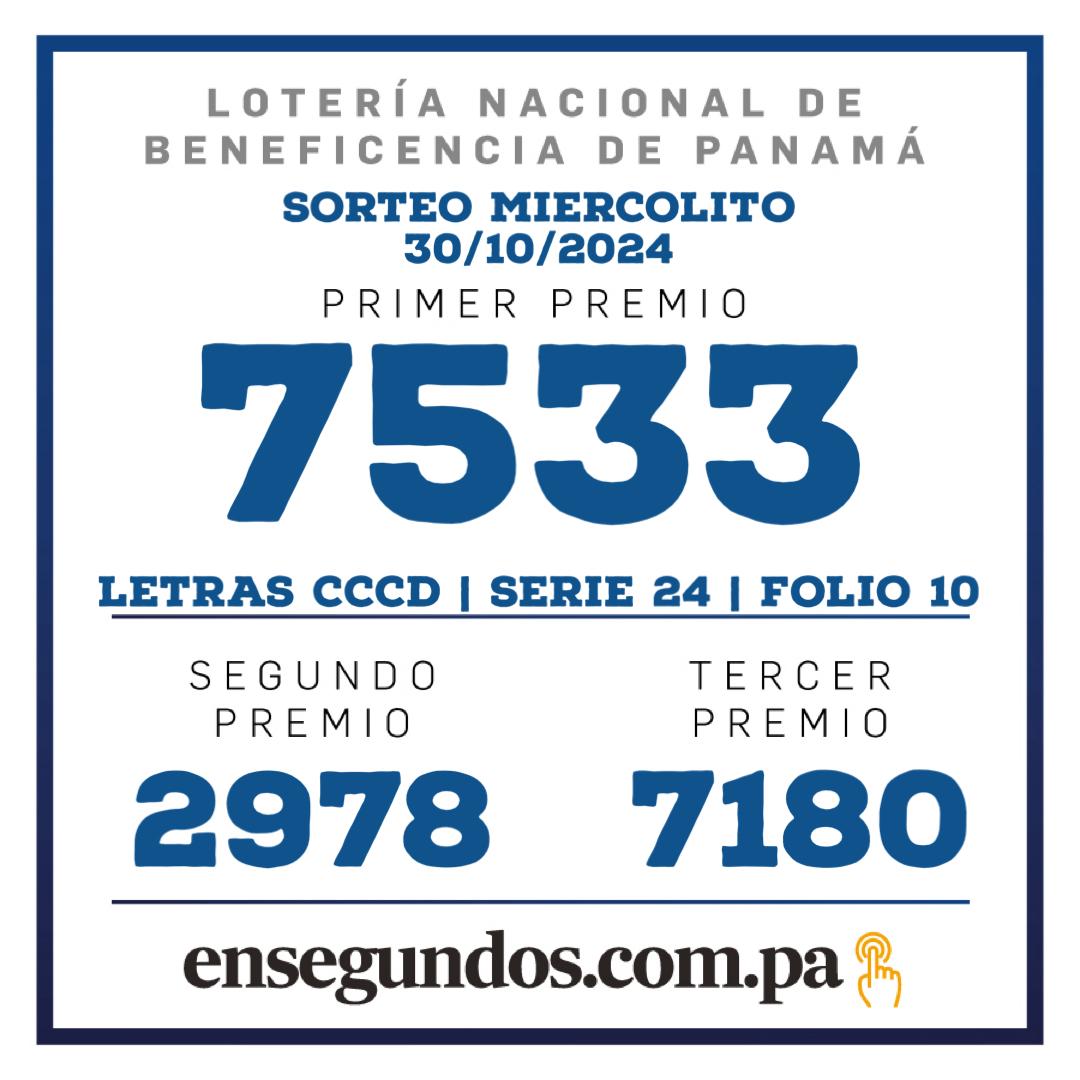 Resultados del sorteo del miércoles 30 de octubre de 2024