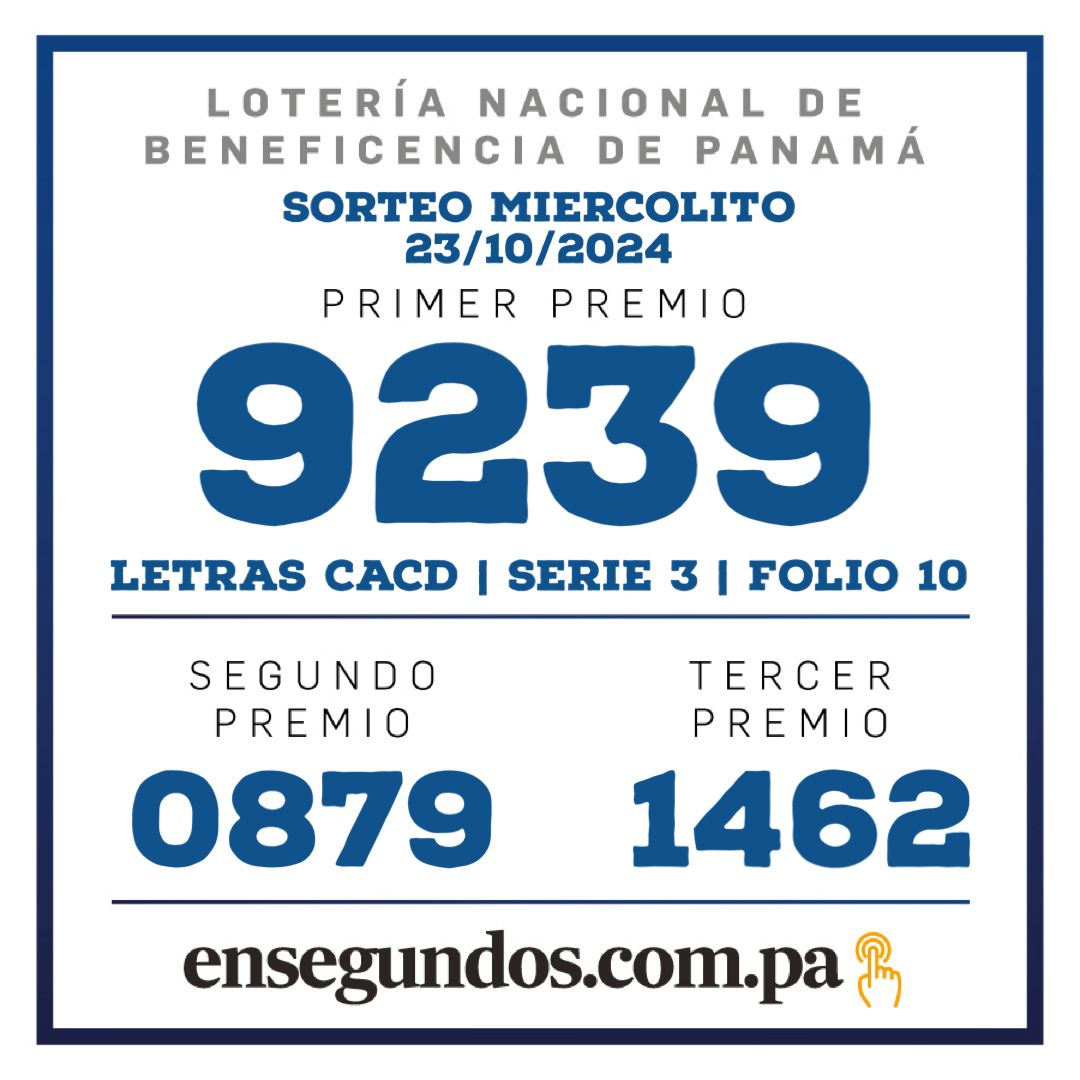 Lotería, miércoles 23 de octubre del 2024