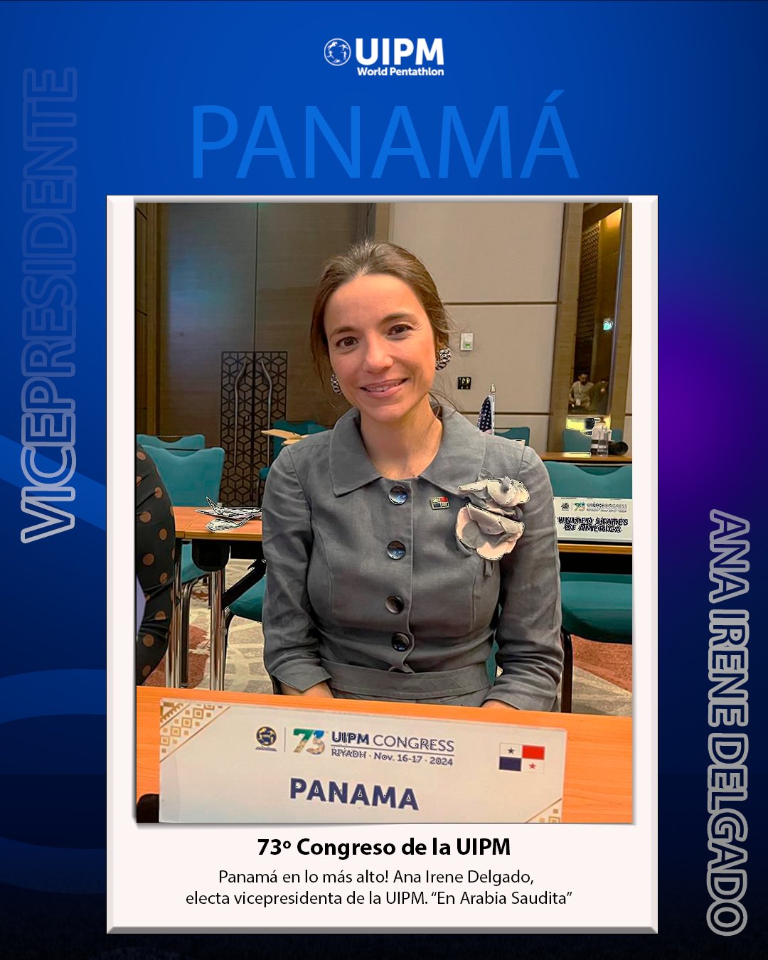 Eligen a panameña Ana Irene Delgado vicepresidenta mundial de la Unión Internacional de Pentatlón