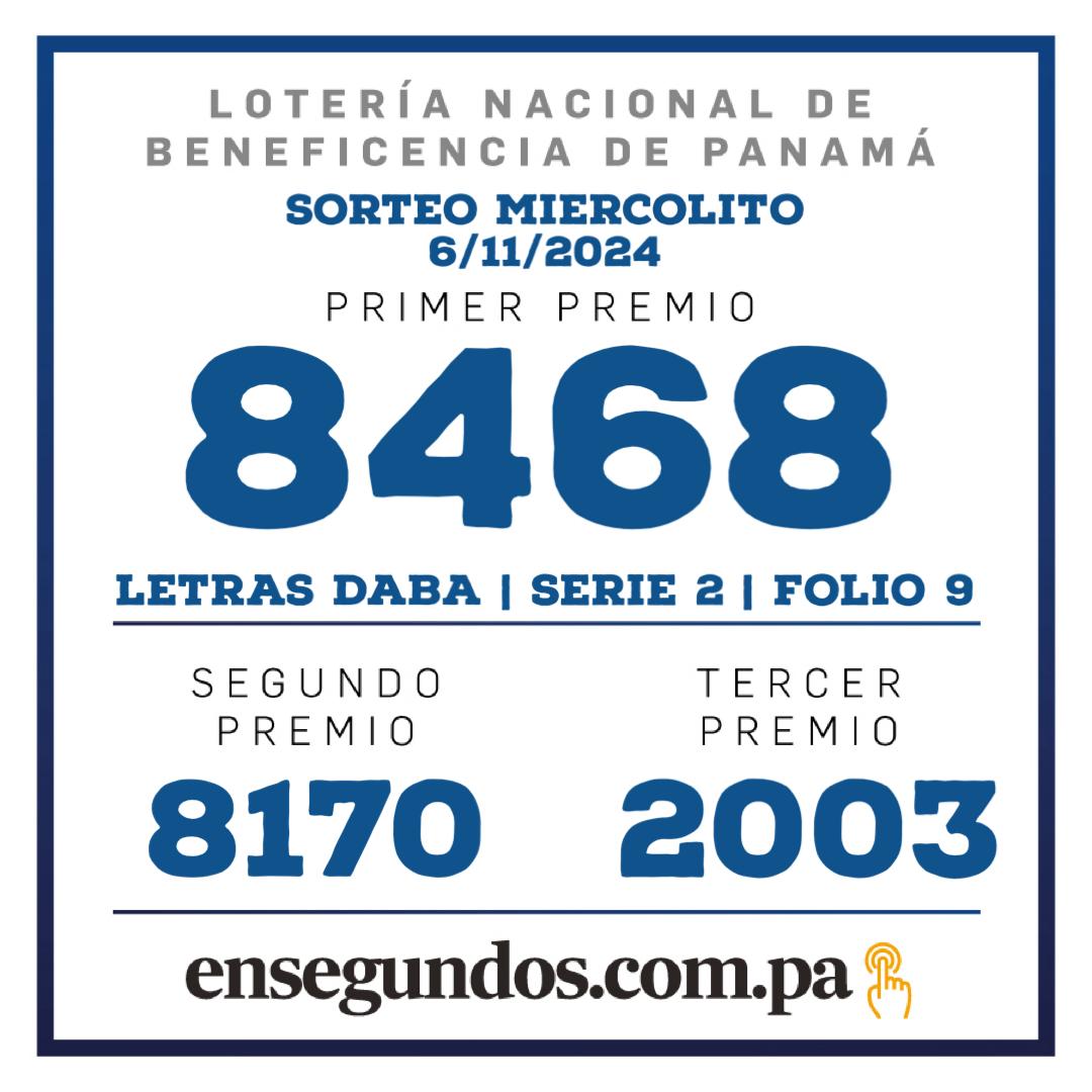 Lotería, miércoles 06 de noviembre del 2024